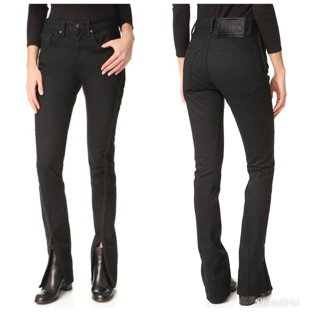 RAG & BONE REGALIA BLACK SLIT JEANS